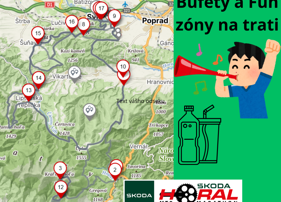 Bufety a Fun zóny na trati.